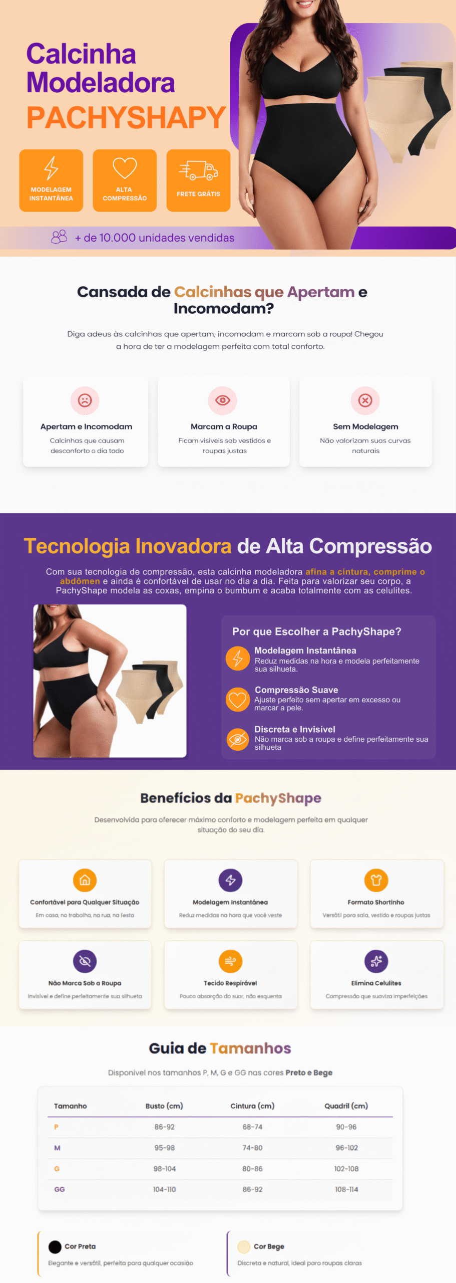 Página de vendas Calcinha